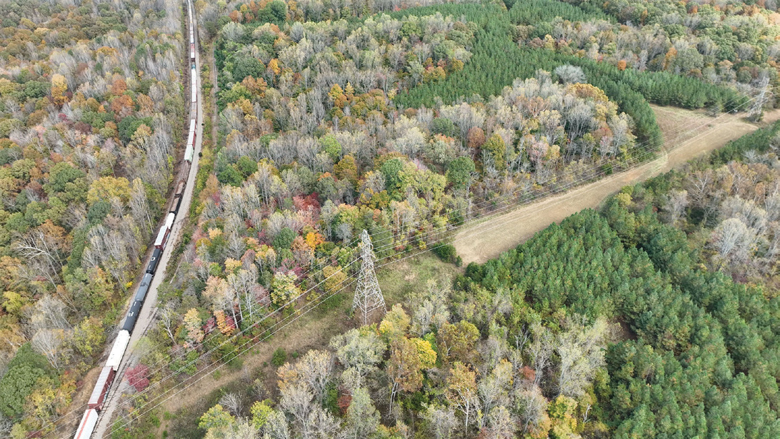 Dillard Image of Power Lines and Train